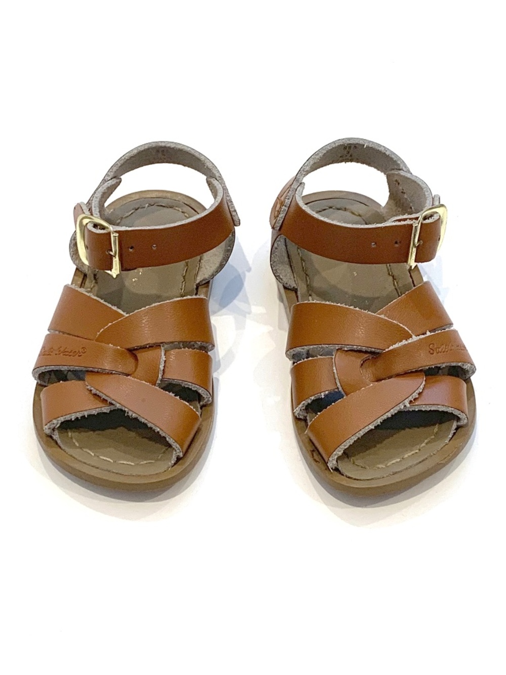 Salt Water Original Sandals by Hoy Brown Leather Baby Toddler Size 5